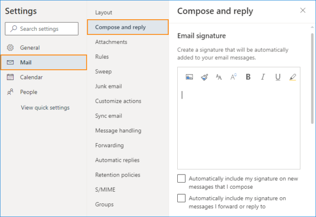 how to add html signature in office 365 outlook email