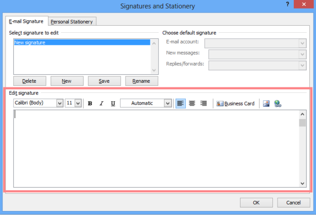 how do I add an html email signature to outlook 2016