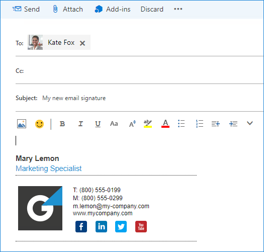 how to add a signature in outlook browser