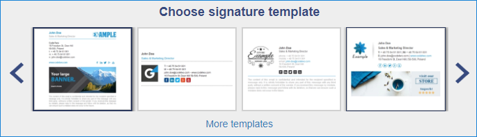 Free email signature generator - choose template