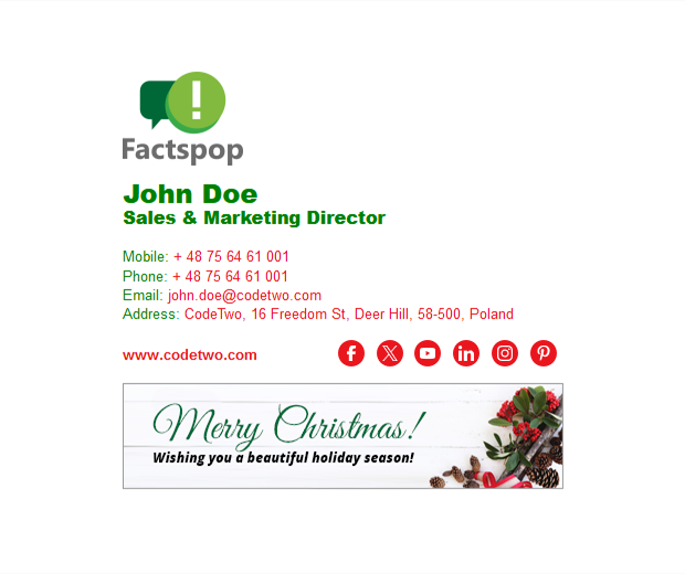 Christmas email sigature template 1 - free download and use