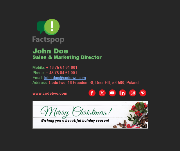 Christmas email sigature template 1 - free download and use