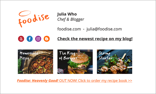 Best email signatures for 2020 - Foodise