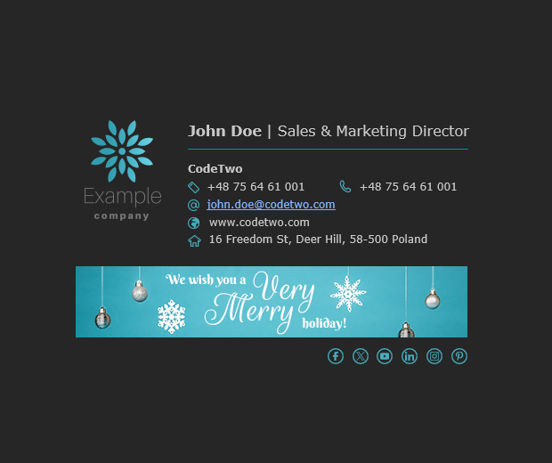 Holiday signature template - It’s snowing - Mail-Signatures.com