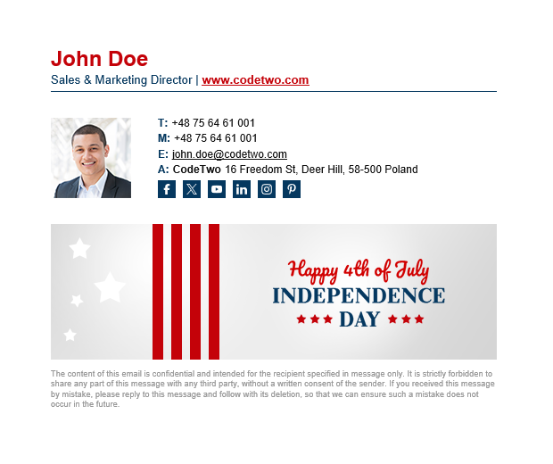 Happy 4th of July email template Simplicity