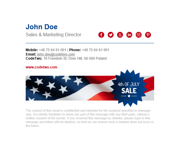 Free email signature templates 4th of July