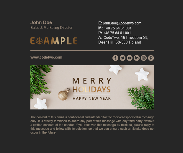 Free Christmas email signature – Elegant & warm - Mail-Signatures.com