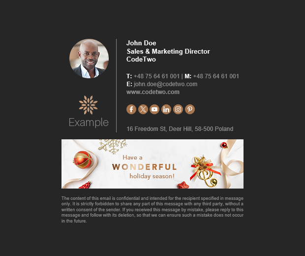 Free wonderful Christmas email signature design - Mail-Signatures.com